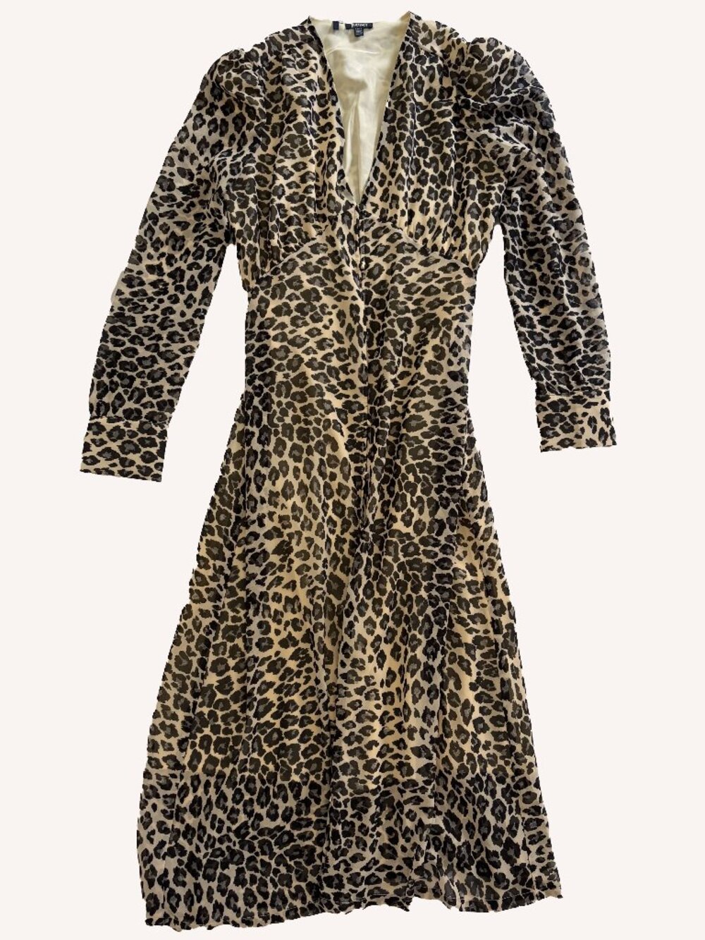 NWOT Buffalo Grey Leopard Midi Dress Size XS